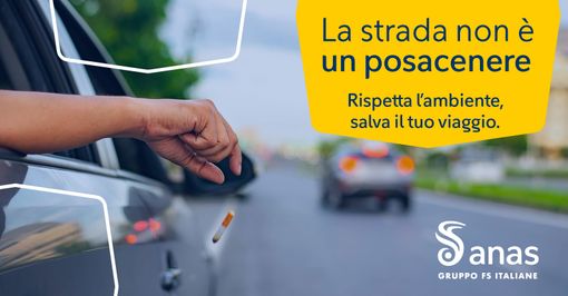 “La strada non è un posacenere”. Al via la nuova campagna Anas contro il rischio incendi  VIDEO