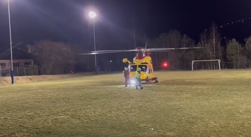 Malesco, riuscito il test con l'eliambulanza in notturna   VIDEO