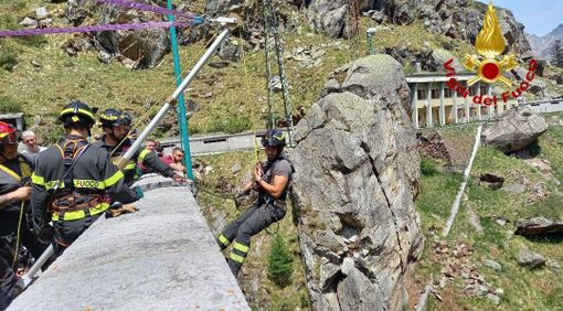 Esercitazione dei vigili del fuoco alla diga di Campliccioli. FOTO E VIDEO