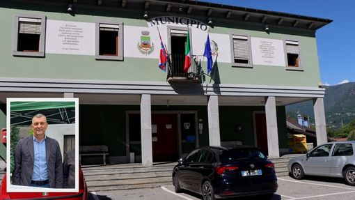 Foto: il municipio di Vogogna e nel riqadro il sindaco Fausto Dotta