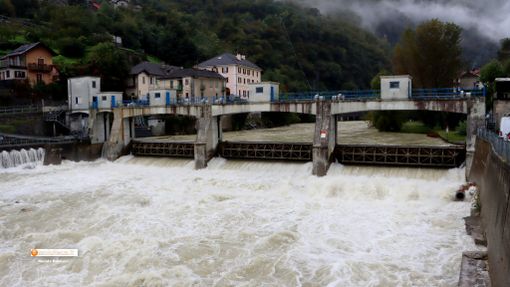 Il torrente Anza a Piedimulera, martedì mattina