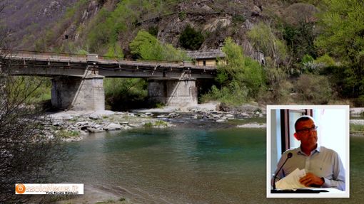 Foto: il ponte della Masone e nel riquadro il sindaco di Vogogna, Fausto Dotta