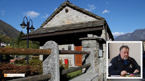 La sede dei pescatori a Villadossola, nel riquadro Gian Mauro Bertoia