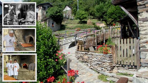 La frazione di Tappia e nelle foto la famiglia Donati davanti al vecchio forno