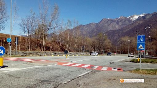 Via Beura e l'imbocco della tangenziale Floreanini a Villadossola