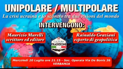 A Verbania un incontro su Ucraina, geopolitica e la nuova visione del mondo A Verbania un incontro su Ucraina, geopolitica e la nuova visione del mondo