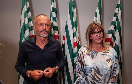 A sinistra il segretario generale della Cisl Piemonte, Luca Caretti