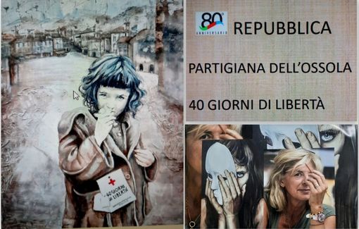 L'immagine del manifesto e a fianco l'artista Patrazia Pollato