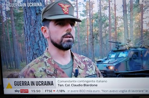 Il Tenente Colonnello Claudio Blardone  in diretta su Sky.