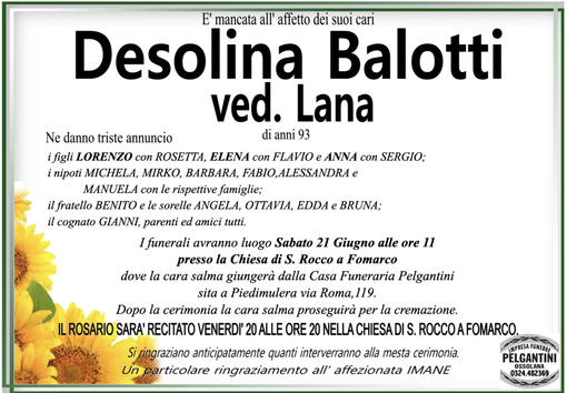 Desolina Balotti ved. Lana 93 anni