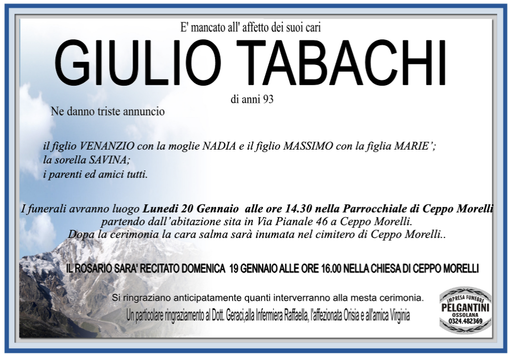 Giulio Tabachi 95 anni