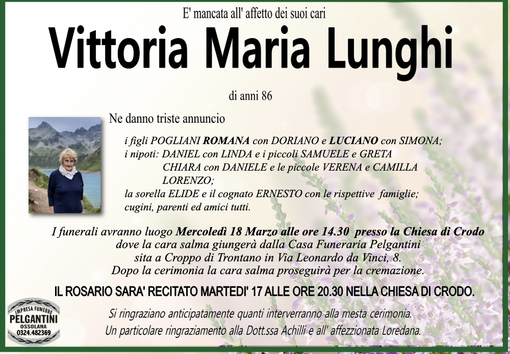 Vittoria Maria Lunghi di anni 86