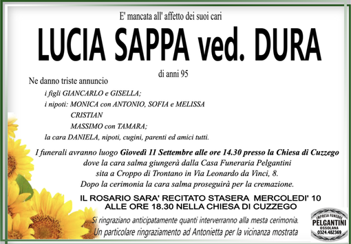 Lucia Sappa ved. Dura anni 95
