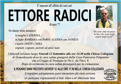 Ettore Radici di anni 77 Ettore Radici di anni 77