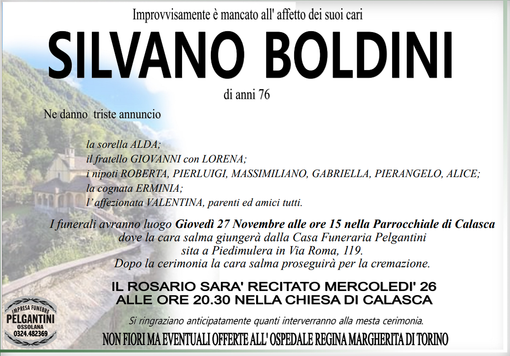 Silvano Boldini di anni 76