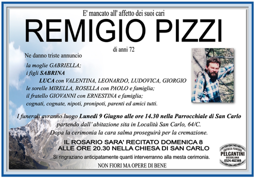 Remigio Pizzi di anni 72