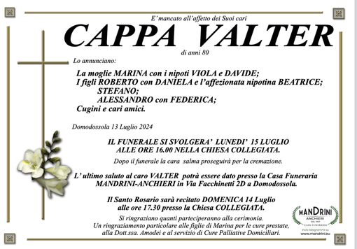 Cappa Walter di anni 80 Cappa Walter di anni 80