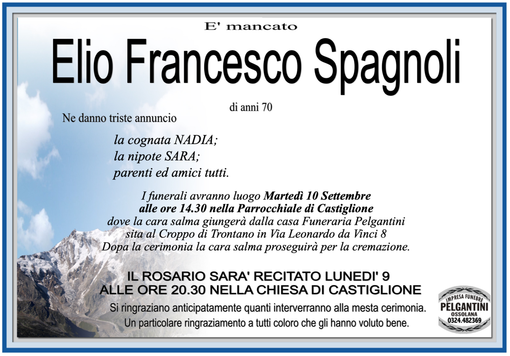 Elio Francesco Spagnoli di anni 70