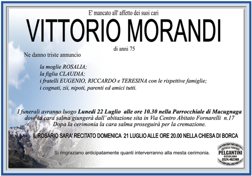 Vittorio Morandi 75 anni Vittorio Morandi 75 anni
