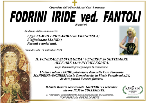 Fodrini Iride ved. Fantoli di anni 90