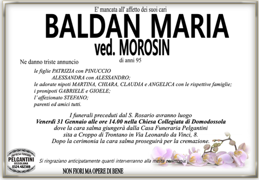 Baldan Maria ved. Morosin 95 anni Baldan Maria ved. Morosin 95 anni