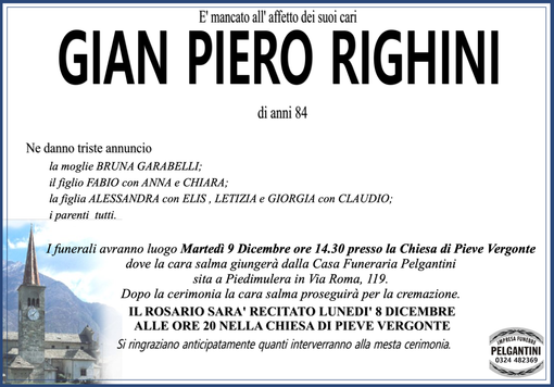 Gian Piero Righini di anni 84