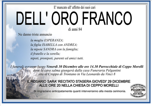 Dell'Oro Franco di anni 84