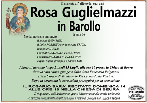 Rosa Gugliemazzi in Barollo di anni 76