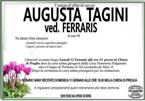 Augusta Tagini ved. Ferraris anni 90 Augusta Tagini ved. Ferraris anni 90
