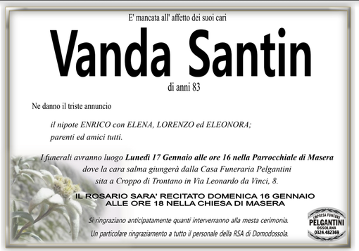 Vanda Santin di anni 83 Vanda Santin di anni 83