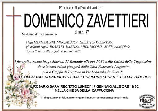 Domenico Zavettieri di anni 87