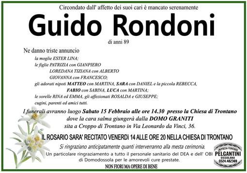 Guido Rondoni 89 anni Guido Rondoni 89 anni