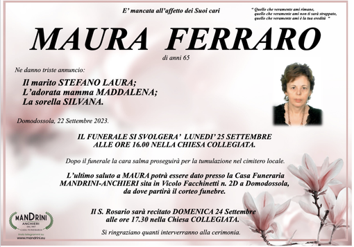 Maura Ferraro di anni 65