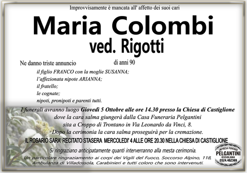 Maria Colombi ved. Rigotti di anni 90
