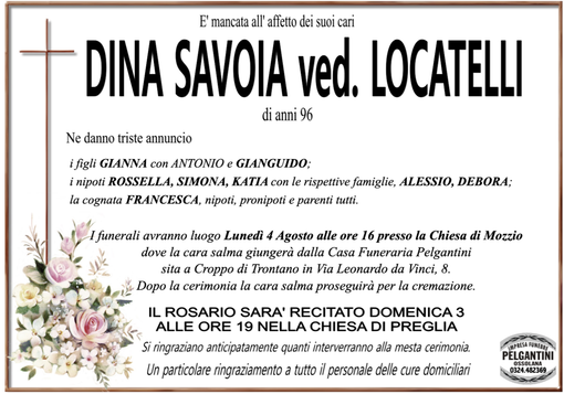 Dina Savoia ved. Locatelli 96 anni