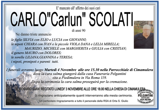 Carlo 'Carlun' Scolati 90 anni
