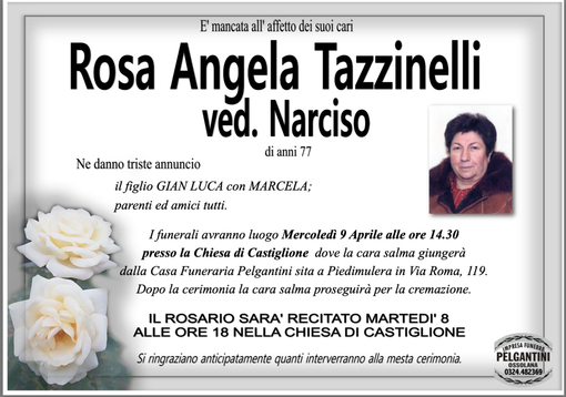 Rosa Angela Tazzinelli ved. Narciso di anni 77
