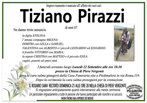Tiziano Pirazzi di ani 67 Tiziano Pirazzi di ani 67