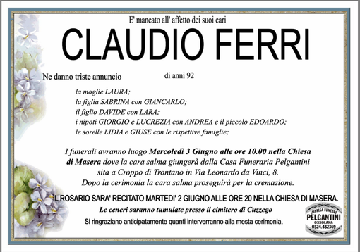 Claudio Ferri di anni 92