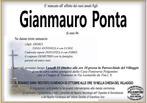 Gianmauro Ponta di anni 86