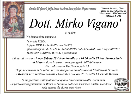 Dott. Mirko Viganò di anni 96