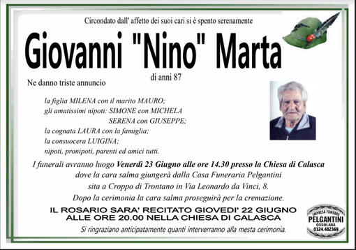 Giovanni "Nino" Marta di anni 87 Giovanni "Nino" Marta di anni 87