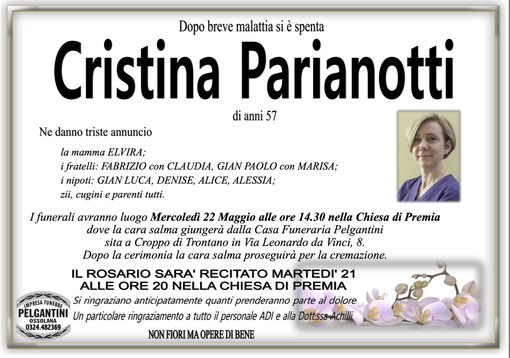 Cristina Parianotti di anni 57