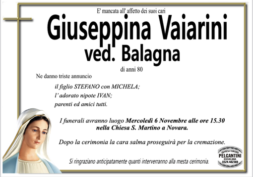 Giuseppina Vaiarini ved. Balagna di anni 80