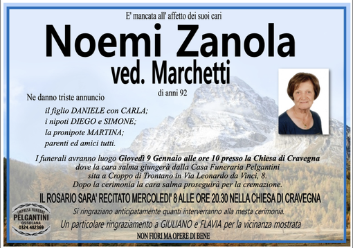Noemi Zanola ved. Marchetti di anni 92