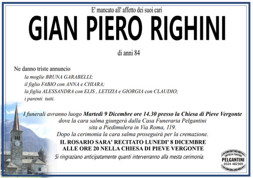 Gian Piero Righini di anni 84 Gian Piero Righini di anni 84