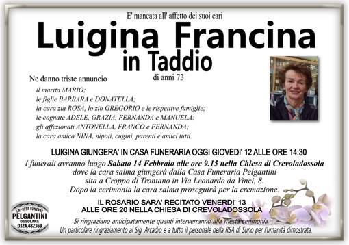 Luigina Francina di anni 73