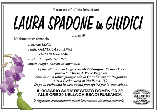 Laura Spadone in Giudici di anni 79