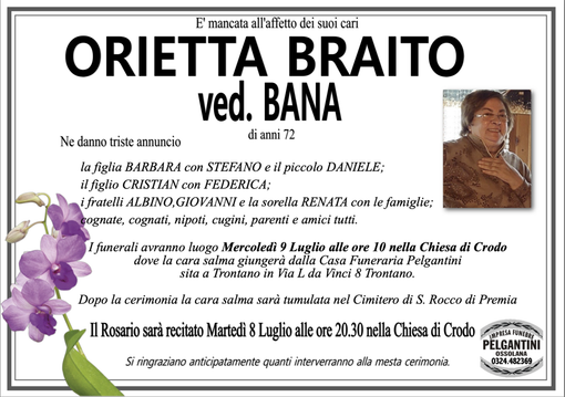 Orietta Braito ved. Bana di anni 72 Orietta Braito ved. Bana di anni 72