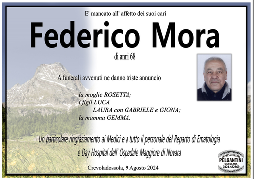Federico Mora di anni 68